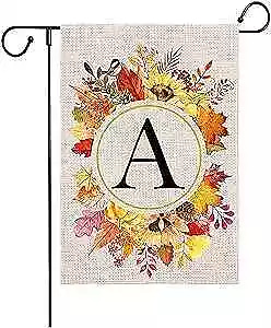 Fall Monogram Letter A Garden Flag 12x18 Double Sided For Outside Fall Letter A • $10.11