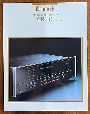 Original Mcintosh-cr-10 Remote Control System- Graphic Brochure D1044 • $10