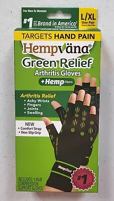 Hempvana Green Relief Arthritis Gloves + Hemp Fibers Size L/ Xl BRAND NEW • $14.95