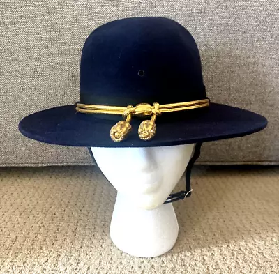 BEAVER QUALITY Hat 3XXX  Beaver Fur Navy Calvary Ranger Mountie Braid 22 1/4  • $36.95