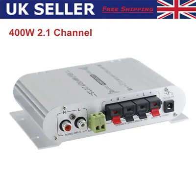 400W 2.1 Channel Power Amplifier Car Home Stereo Bass Audio Subwoofer Speaker  • £16.18