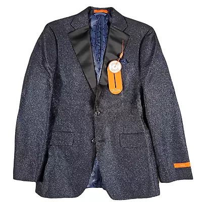 Tallia Orange Black Blue Multi Color Sparkle Sport Coat Mens 38R 38 • $67.49