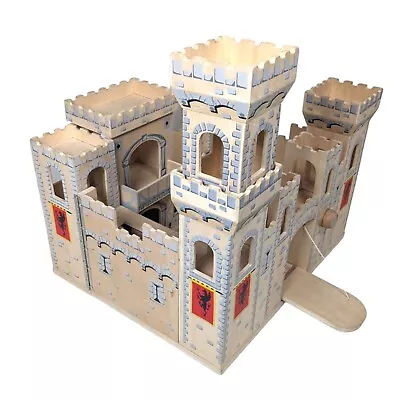 Melissa & Doug 1329 - Deluxe Folding Medieval Wooden Castle XY1107 With Label! • $72