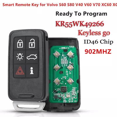 For Volvo S60 S80 V40 V60 V70 XC60 XC70 Smart Remote Key Fob KR55WK49266 902MHz • $31.90