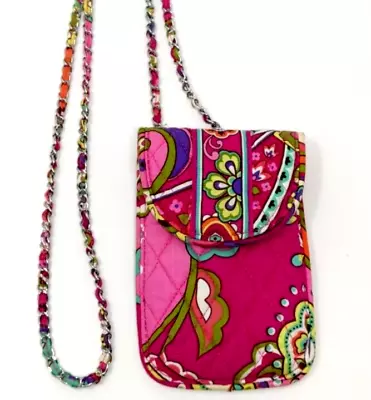 Vera Bradley Mini Crossbody Chain Purse Wallet Phone Pink Swirls Retired Pattern • $14.97