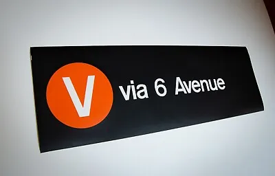 New York City Subway V Queens Boulevard 6 Ave Culver Roll Sign R32 MTA NYC TA • $59.99