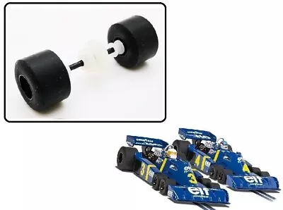 Scalextric W11486 Rear Wheels Tyres Axle For 1976 Tyrrell P34 F1 6 Wheeler NEW • £7.99