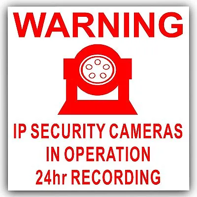 1 X IP Camera Security In Operation Stickers 24hr Surveillance CCTV Sign • £2.19