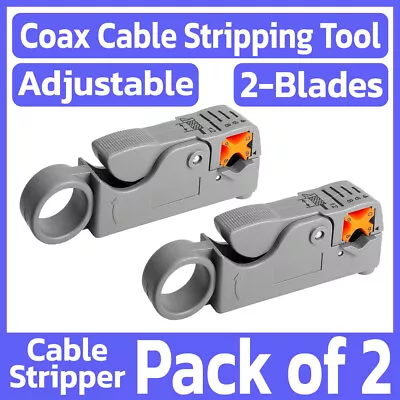 2 Pack Rotary Coaxial Cable Stripping Tool Two Blade Coax Wire Cutter Stripper • $12.99