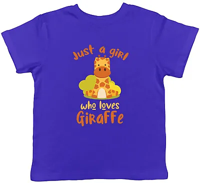 Girl Who Loves Giraffe Safari Kids T-Shirt Zoo Wildlife Children Boys Girls Gift • £5.99