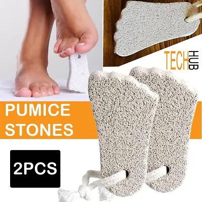 2 X Natural Pumice Stone For Feet | Hard Dead Skin Callus Remover Exfoliate Foot • £2.99