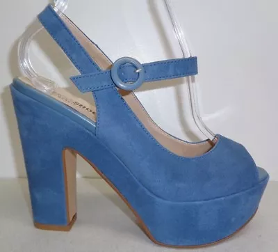 Nara Shoes Size 7.5 Eur 38 GALIA Blue Suede Platform Sandals New Womens Shoes • $72.24