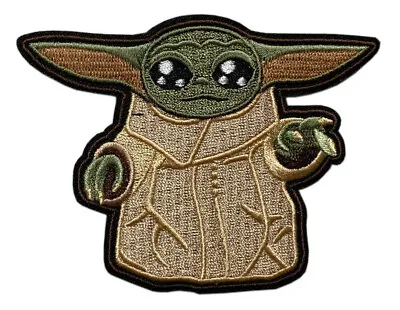 Baby Child Yoda Mandalorian Embroidered Patch (3.5 Inch - Hook Fastener - MY51) • $6.75