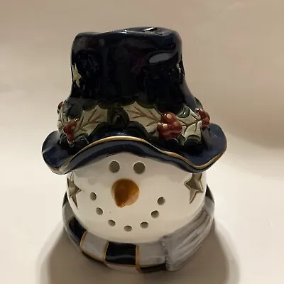 Crazy Mountain Votive Candle Holder/ Tart Warmer Winter Snowman Christmas • $19.80