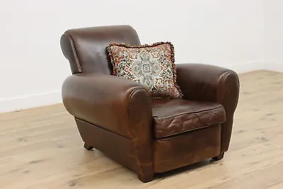Traditional Vintage Leather Club Library Chair Restoration #47013 • $1600