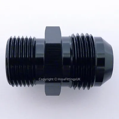 AN -6 AN6 BLACK JIC Flare To M16x1.5 METRIC STRAIGHT MALE Hose Fitting Adapter • £5.99