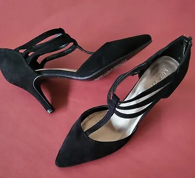 M&S Ladies Shoes. Insolia. Black Suede Heeled Shoes. Size 5.5.  • £7