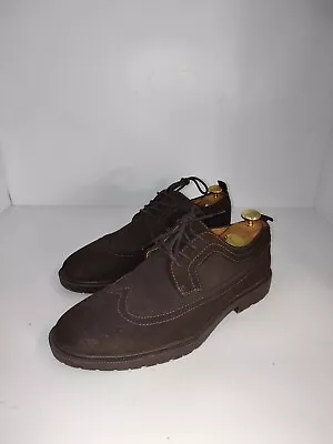 M&S Marks Spencer Men's Brown Suede Leather Lace Up Brogues Shoes Size UK 8 MINT • £31.99