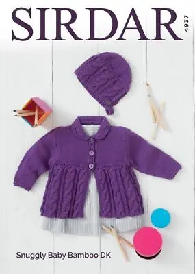 £6.49 • Buy Sirdar Knitting Pattern - Snuggly Baby Bamboo DK, Cardigan And Bonnet 4937