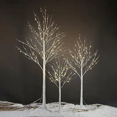 £29.95 • Buy Birch Tree Christmas Decoration 4ft, 5ft 6ft Pre Lit Warm White LED Outdoor Xmas