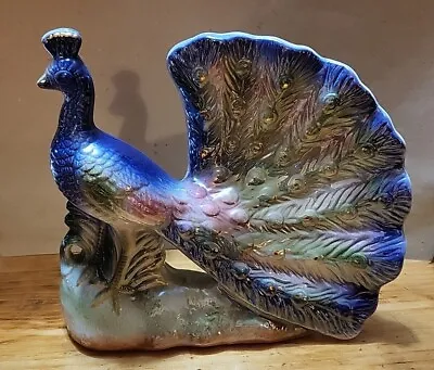 $9.99 • Buy Vintage MCM Lusterware Peacock Figurine Ceramic Retro China 9 