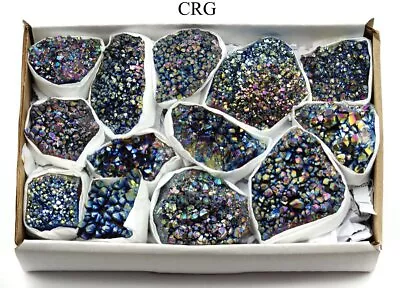 Titanium Aura Amethyst Small Flat (Size 1 To 4 Inches) Bulk Wholesale Lot • $50.99