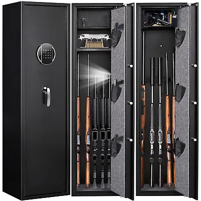 Large Gun Rilfe Safe Quick Access 5-Gun Storage Cabinet Metal Shotgun Gun Lock • $219.99