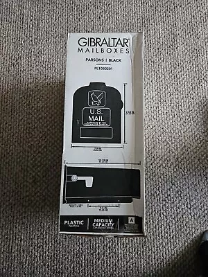 Gibraltar Medium Mailbox Parsons Plastic Post Mounted Black PL10B0201 US Made  • $30