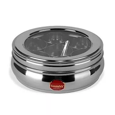 Stainless Steel Belly Shape Masala (Spice) Box / Dabba/ Organiser With See • $26.04