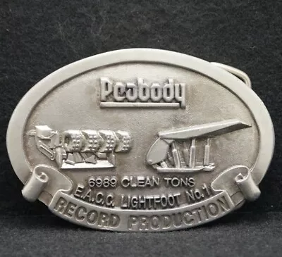Wf05148 *nos* Vintage 1987 ***peabody Record Production*** Pewter Belt Buckle • $30