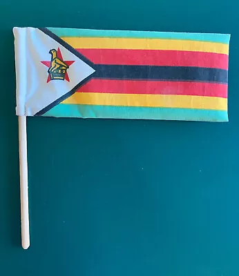 Mini Zimbabwean Flag 7.5  X 3  Cotton (pole 8 ) - Good Condition • $8.95