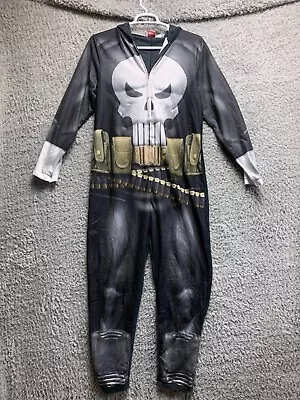 The Punisher Union Suit Mens One Piece Pajama Costume Medium 38-40 Hooded • $14.44