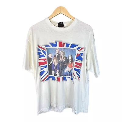 Vintage Def Leppard Giant Merchandise White Tour Concert T-Shirt Size XL • $49.99