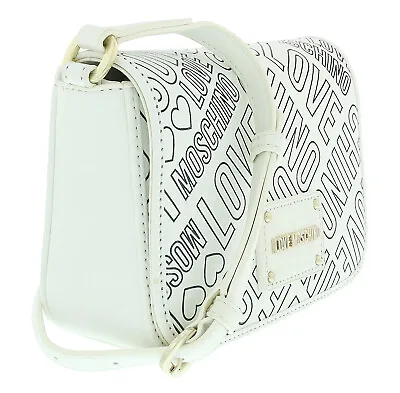 Love Moschino White/Black Signature Embossed Small Shoulder Bag • $119.99