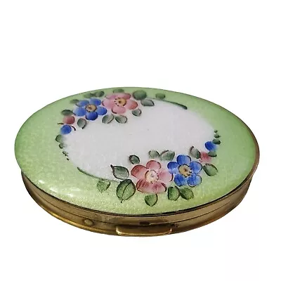 Vintage Enameled Flower Compact (A4065) • $89