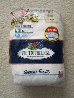 $9.99 • Buy NOS True Vintage 80's 90's Fruit Of The Loom Underwear Men's Briefs Size L 38-40