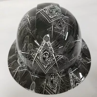 $64.99 • Buy NEW FULL BRIM Hard Hat Custom Hydro Dipped  MASON , MASONIC LODGE OSHA NEW