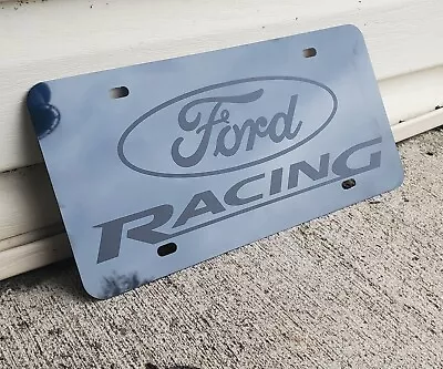 Smoked Ford Racing License Plate Matte Black With Bolts - MADE IN THE USA! • $22.99