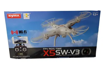 Quadcopter Drone Syma X5SW-V3 WiFi FPV Real Time 2.4Ghz 4CH 6-Axis Gyro RC White • $49.95