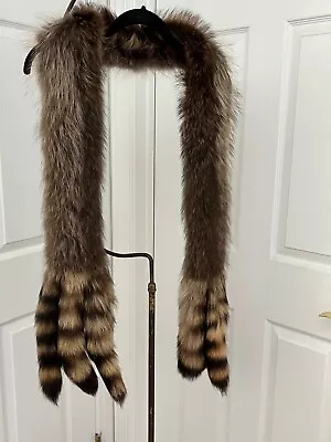 Vintage Natural Fox Scarf/wrap/stole With Fox Tails • $79.99