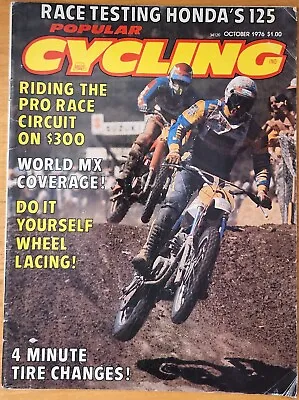 Popular Cycling October 1976 Vintage Motocross Dirt Bike Magazine Honda 125 • $14.98