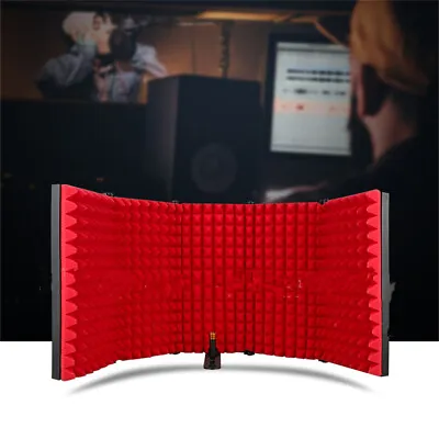 3/5-panel Portable Studio Recording Microphone Isolation Shield Sound Absorber • $59.89