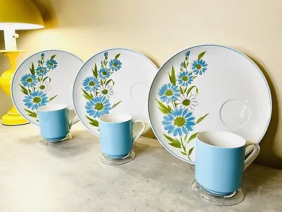 Beautiful Vintage Japanese Cera-Stone “Kerry Blue” Set Of 3 Dinnerware Set • $55