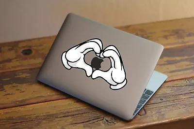 02-38 Mickey Mouse Hands Heart Macbook Car Window Vinyl Decal Sticker • $5