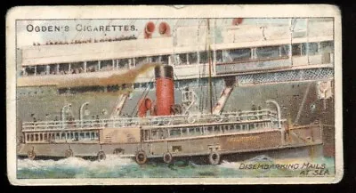 Tobacco Card Ogdens ROYAL MAIL 1909 Disembarking Mails At Sea #30 • £3.50