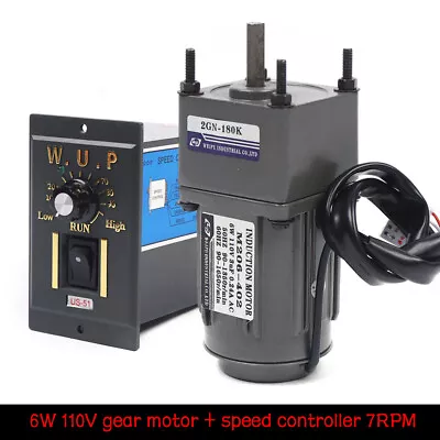 110V 6W 7.5RPM AC Gear Motor Electric+Variable Speed Reduction Controller 180K • $54