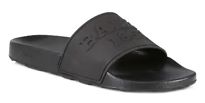Bally Men's Slaim Logo Pool Rubber Slides Sandals In Black Size 8 D - Italy Made • $139.99