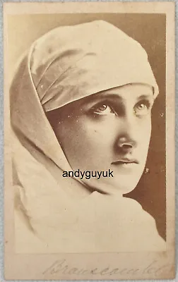 Cdv Actress Maud Branscombe Beautiful Eyes Looking Up Antique Photo • £17.95