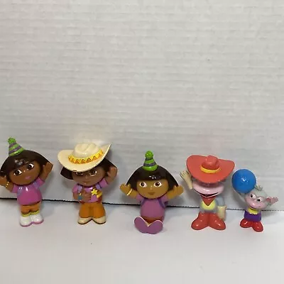 Nick Jr Dora The Explorer & Boots Monkey PVC Figure Mattel Cake Topper Lot Of 5 • $7.64