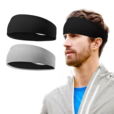 Men Women Sports Headband Yoga Gym Sweatband Hair Bands Head Prevent Sweat Band • £3.79